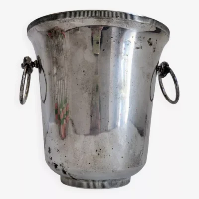 Seau à champagne en métal argenté vintage