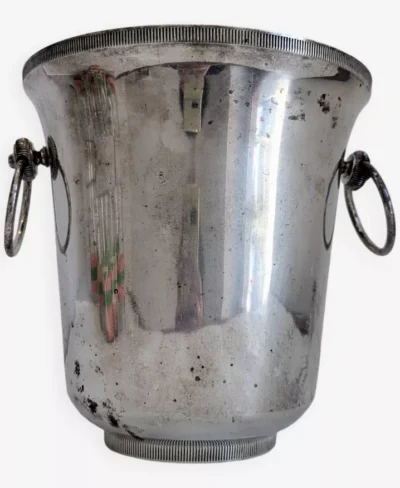 Seau à champagne en métal argenté vintage