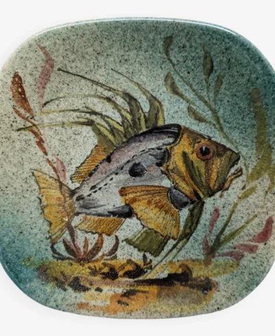 Hand-painted fish plate