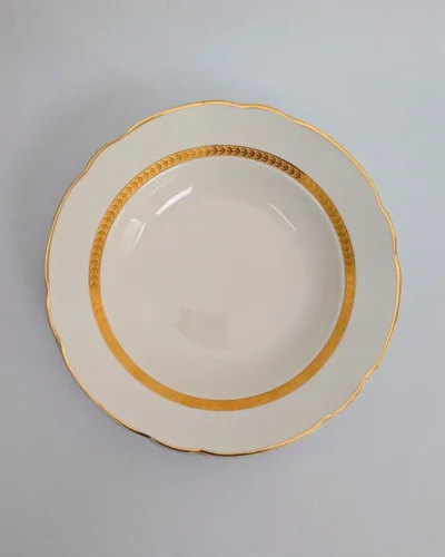 Assiettes creuses Villeroy & Boch crème et doré