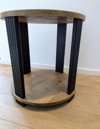 Console vintage style Art Déco bois foncé pieds galbés Villa Brieg petit meuble de caractère