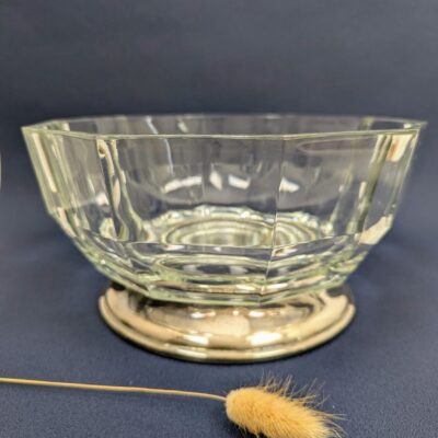 Coupe Cristal & Métal Argenté Style Art Déco