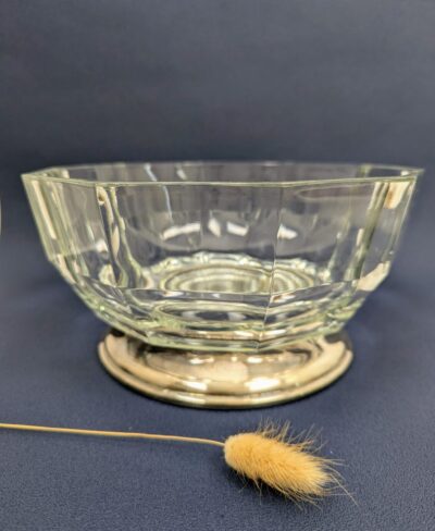 Coupe Cristal & Métal Argenté Style Art Déco