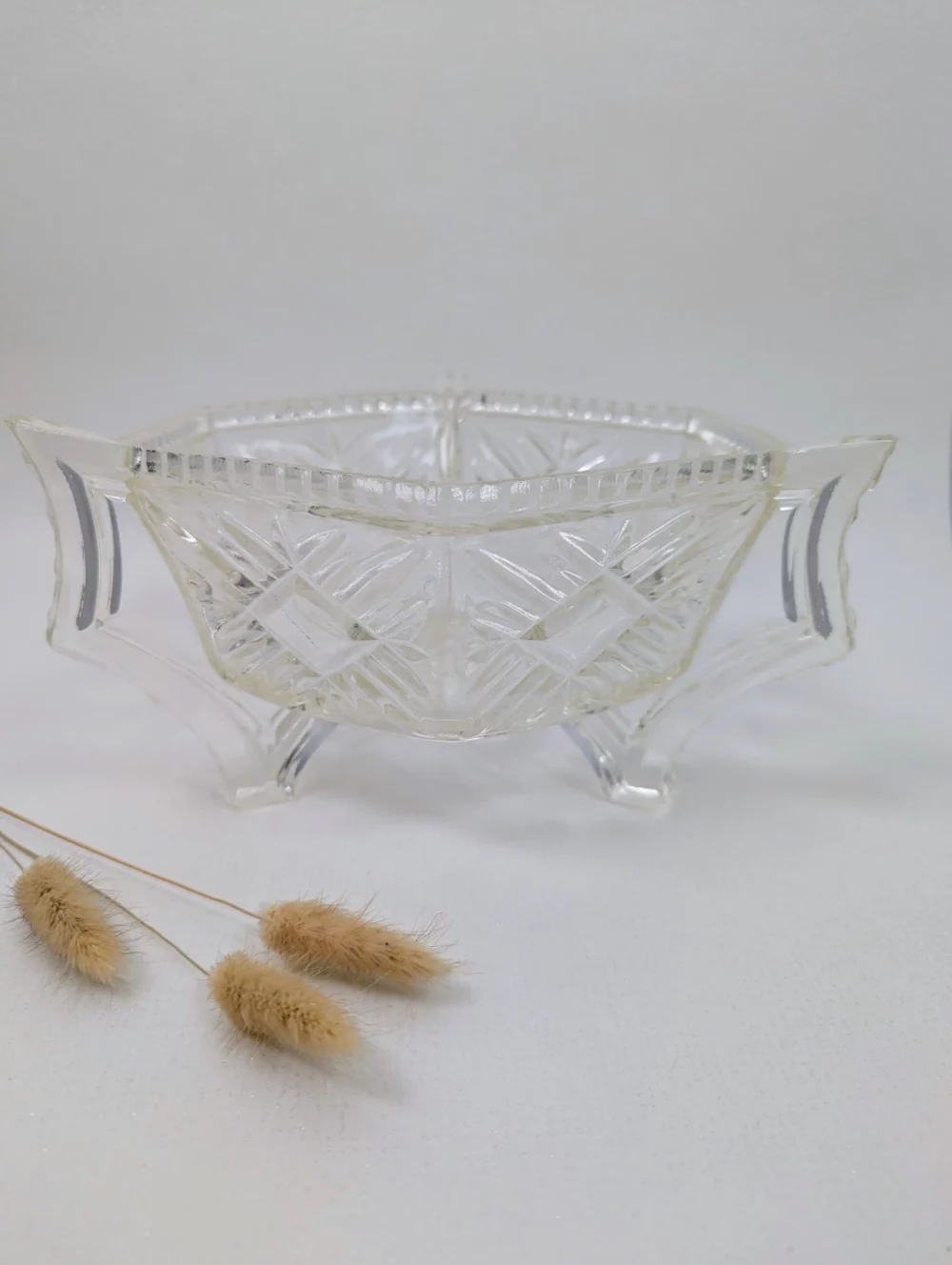 Coupe en verre avec 2 anses de style Art déco