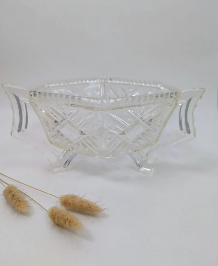 Coupe en verre avec 3 anses de style Art déco