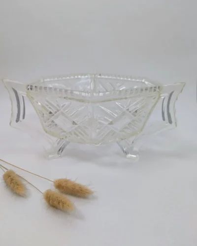 Coupe en verre avec 3 anses de style Art déco