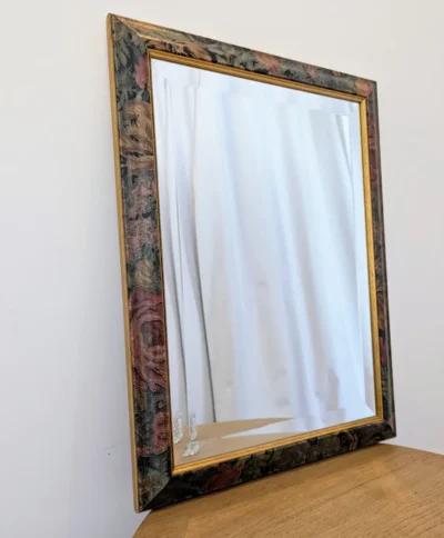 miroir biseauté vintage avec imrpimé