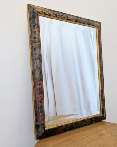 miroir biseauté vintage avec imrpimé