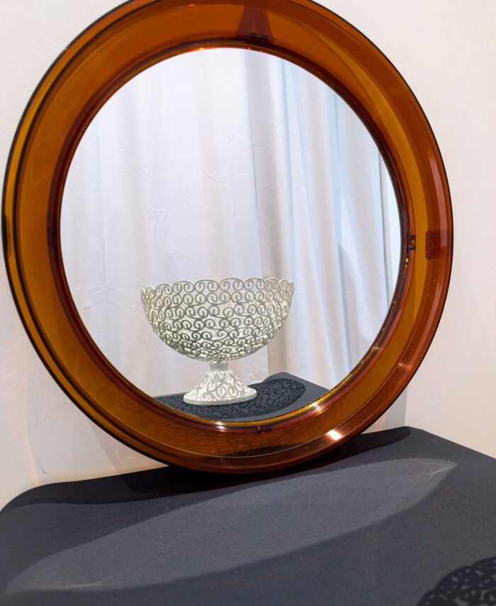 Miroir en plexi vintage 70 orange