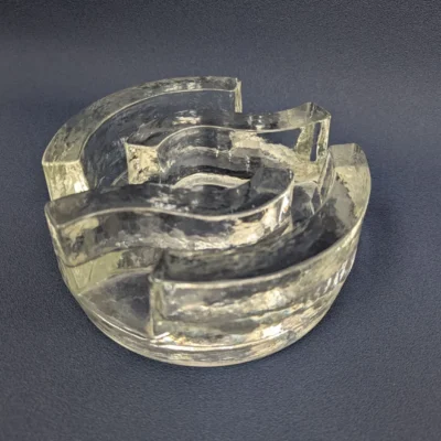 Photophore Stovchen cristal massif design allemand années 70 chauffe plat vintage Villa Brieg