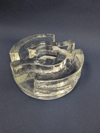 Photophore Stovchen cristal massif design allemand années 70 chauffe plat vintage Villa Brieg