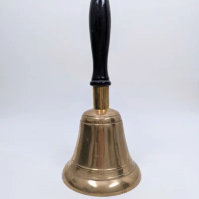 cloche de service en laiton doré manche en bois noir
