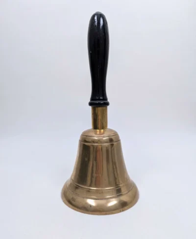 cloche de service en laiton doré manche en bois noir