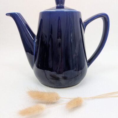 Cafetière en céramique bleu nuit vintage