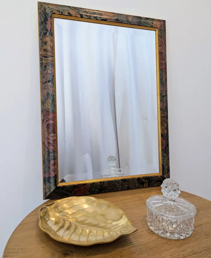 Miroir vintage imprimé fleurs et doré