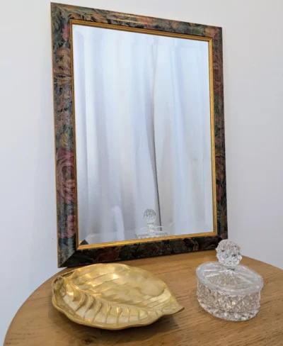 Miroir vintage imprimé fleurs et doré