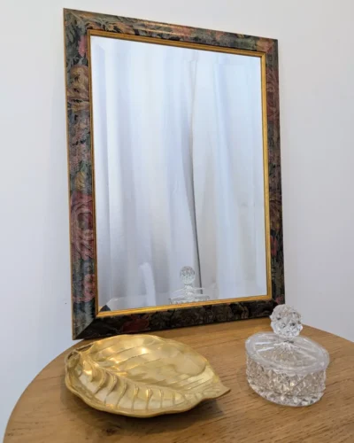 Miroir vintage imprimé fleurs et doré