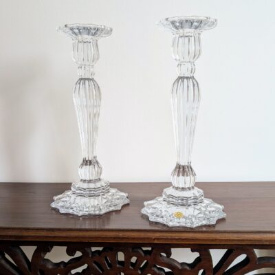 Bougeoirs flambeaux en cristal de Bohème