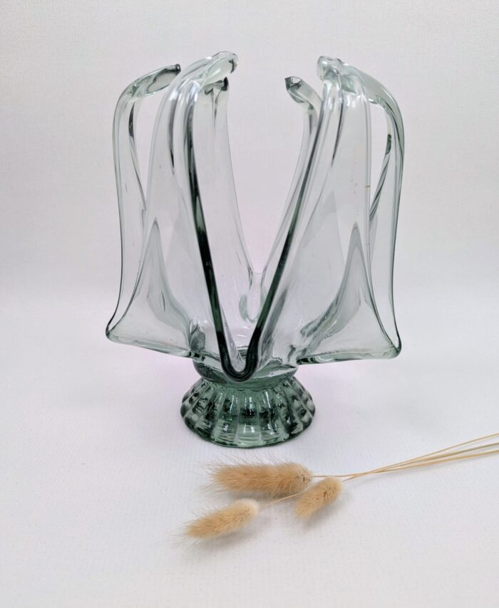 Photophore vintage en verre soufflé forme originale