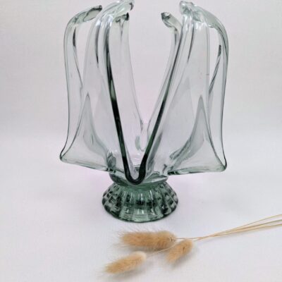 Photophore vintage en verre soufflé forme originale