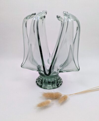 Photophore vintage en verre soufflé forme originale