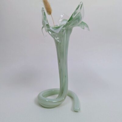 Soliflore en verre vert pastel – Vase vintage