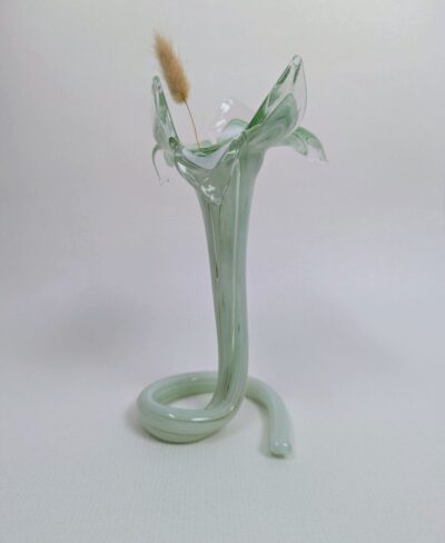 Soliflore en verre vert pastel – Vase vintage