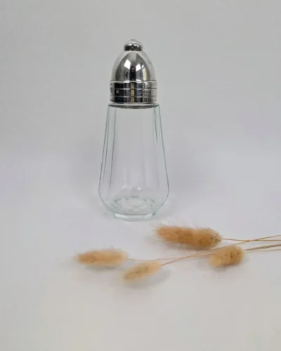 Sucrier en verre à facettes et métal argenté signé Orfèvrerie Christofle