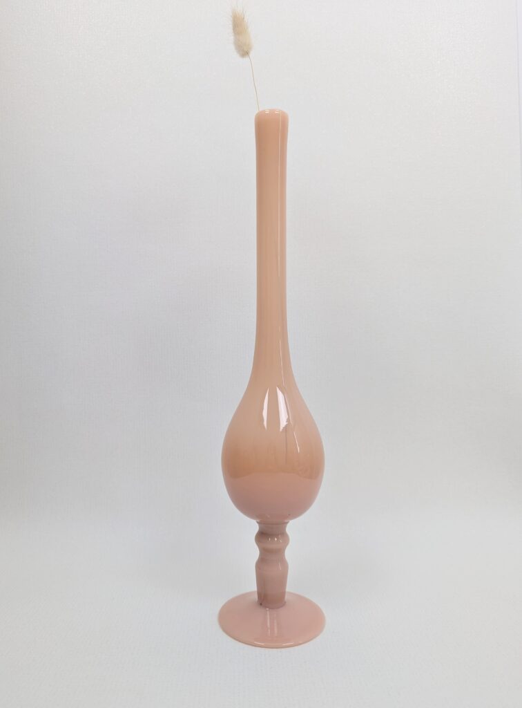 Vase en opaline rose vintage 37cm - Authenticité garantie Villa Brieg