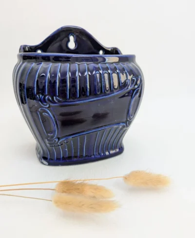 Boîte à sel en céramique bleu nuit