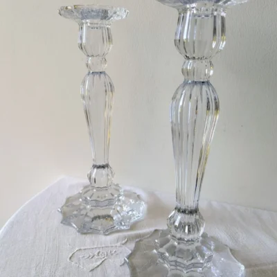 bougeoirs en cristal de bohème flambeau