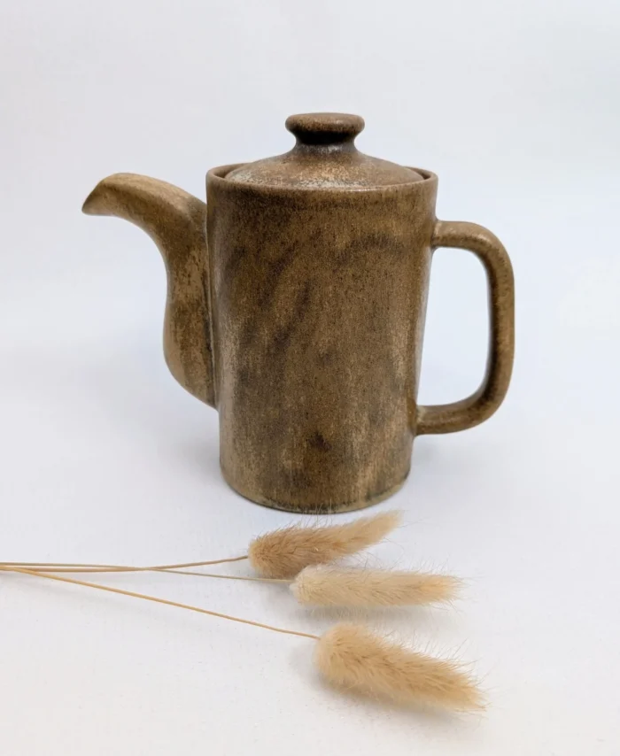 Cafetière en grès marron vintage