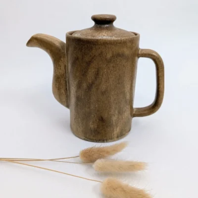 Cafetière en grès marron vintage