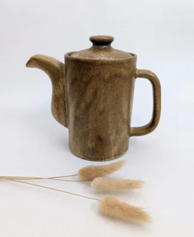 Cafetière en grès marron vintage