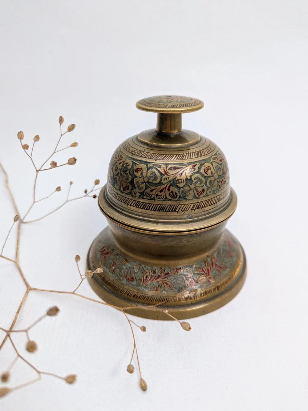 Cloche en laiton doré Indienne