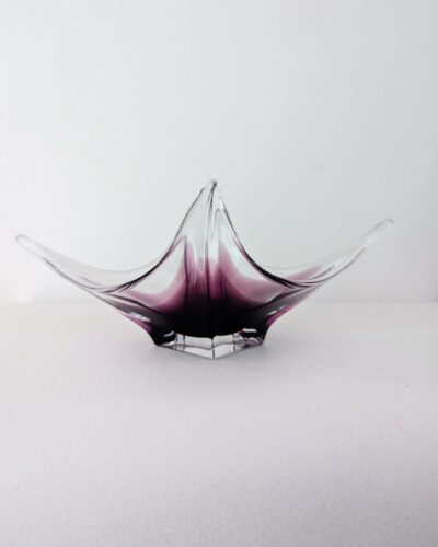 Coupe en Cristal Vintage Violet Aubergine – Décoration Chic