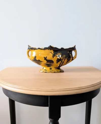 coupe orchies ancienne tons moutarde decor art nouveau