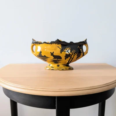 coupe orchies ancienne tons moutarde decor art nouveau