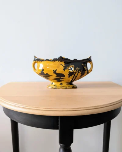 coupe orchies ancienne tons moutarde decor art nouveau