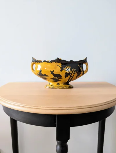 coupe orchies ancienne tons moutarde decor art nouveau