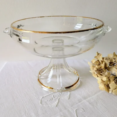 coupe art nouveau en verre liseré doré