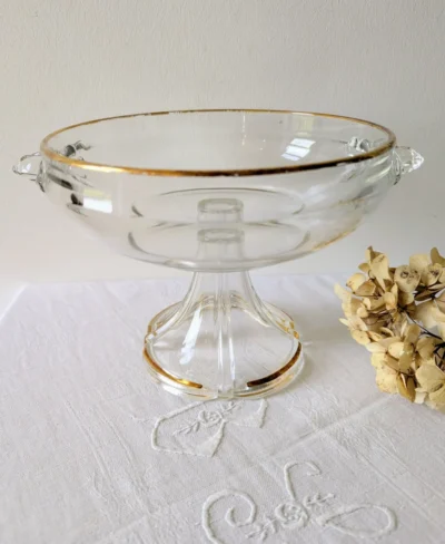 coupe art nouveau en verre liseré doré