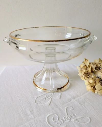 coupe art nouveau en verre liseré doré