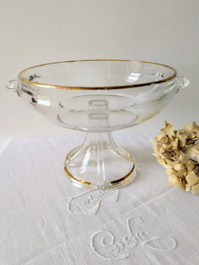 coupe art nouveau en verre liseré doré