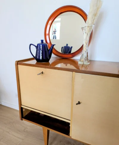 miroir vintage plexi orange années 80