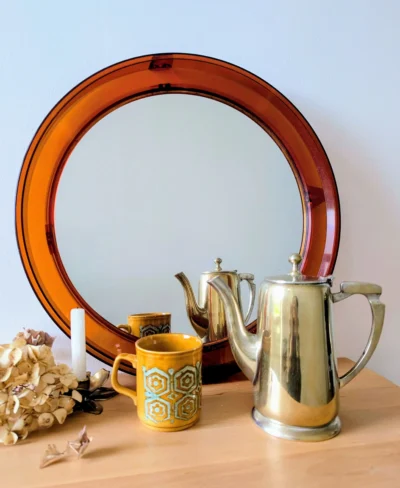 miroir vintage plexi orange 80s
