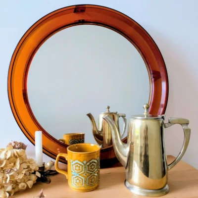 miroir vintage plexi orange 80s