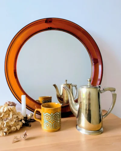 miroir vintage plexi orange 80s