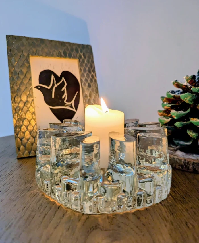 photophore vintage en cristal années 70