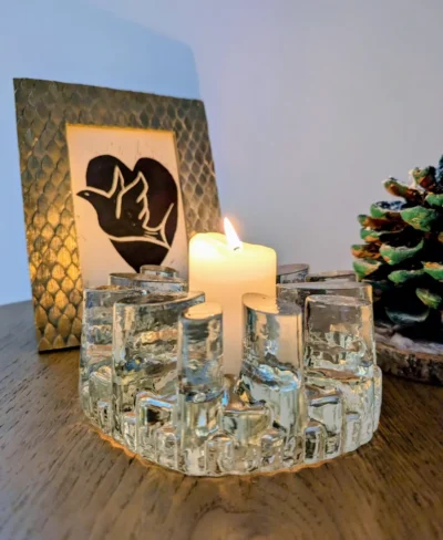 photophore vintage en cristal années 70